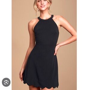 NWT Lulus Navy Mamacita Halter Skater Dress. M